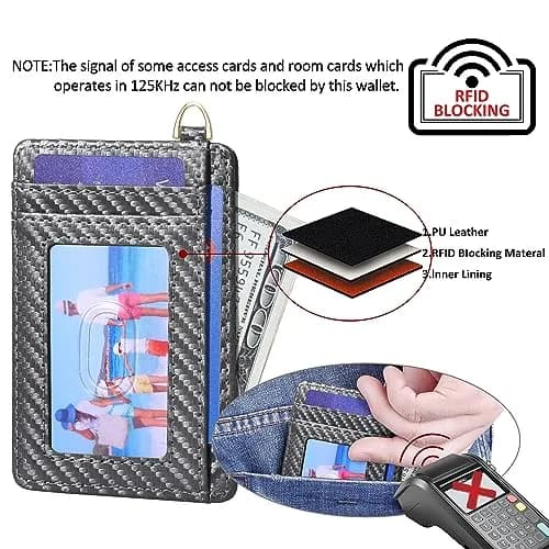 GEEAD Slim Minimalist Front Pocket RFID Blocking Card Holder Wallets for Men & Women | Compact & Secure thumbnail 4