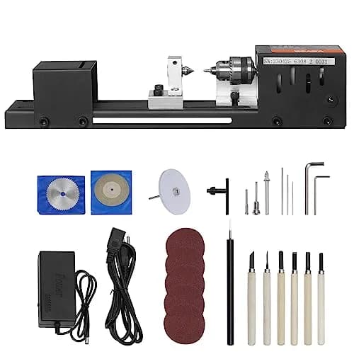 VEVOR Mini Lathe Machine 2.76 in x 6.3 in | 7 Speeds for DIY Woodworking, 96W, 24VDC, Portable & Stable (70-120c) thumbnail 9