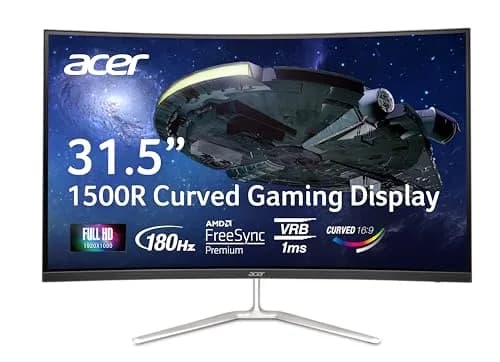 Acer Nitro 31.5in FHD 1920x1080 Curved 180Hz Gaming Monitor EDA320Q Pbiipx | AMD FreeSync Premium, 180Hz, 1ms Response, VESA Mount thumbnail 1