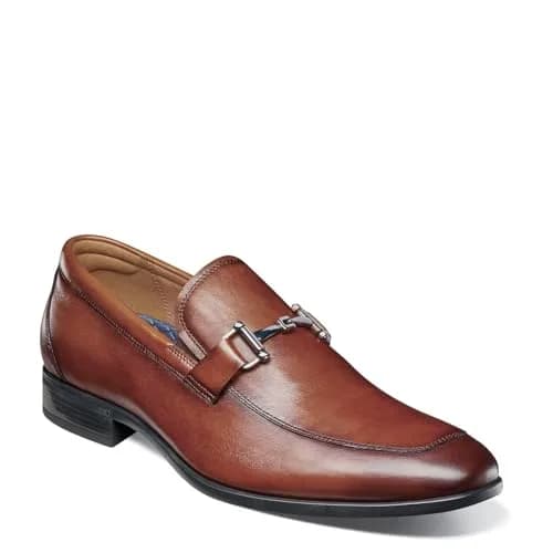 Florsheim Zaffiro Moc Toe Bit Loafer Men's Slip On, 11.5 D(M) US, Cognac | Classic Leather Loafer with Cushioned Footbed thumbnail 1