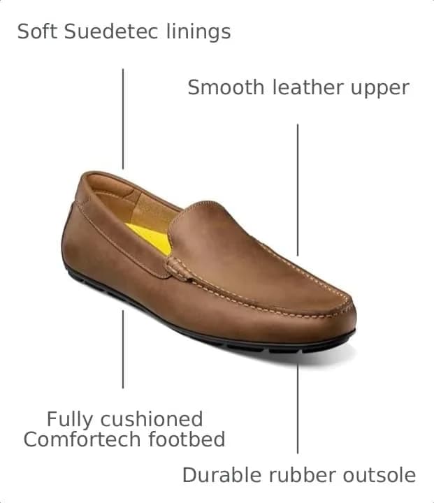 Florsheim Motor Moc Toe Venetian Driver Men's Slip On 9 D(M) US Brown | Classic Casual Loafer with Comfortech thumbnail 3