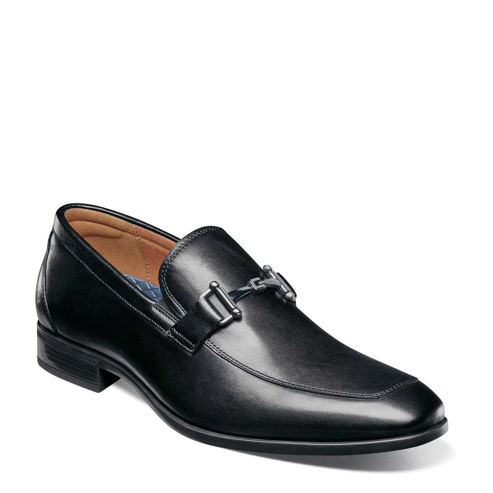 Florsheim Zaffiro Moc Toe Bit Loafer Men's Slip On, 9 D(M) US, Black | Classic Leather Loafer with Cushioned Comfort