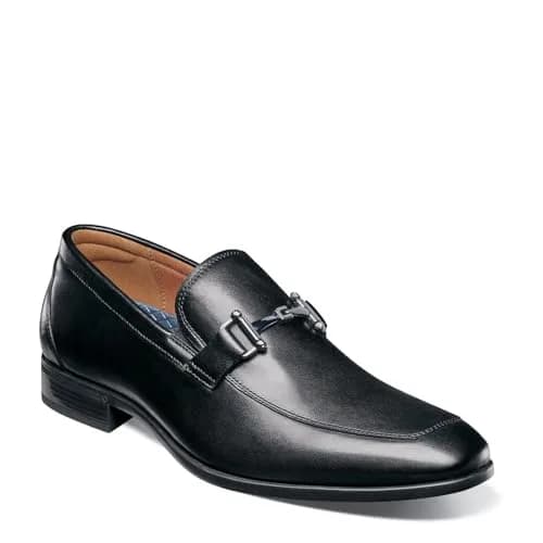 Florsheim Zaffiro Moc Toe Bit Loafer Men's Slip On, 9 D(M) US, Black | Classic Leather Loafer with Cushioned Comfort thumbnail 1