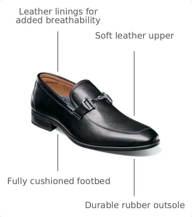 Florsheim Zaffiro Moc Toe Bit Loafer Men's Slip On 10.5 D(M) US Black | Classic Leather Comfort thumbnail 3