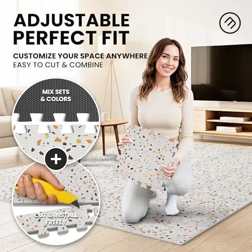 BeMaxx Gym Mats Set - EVA Interlocking Foam Floor Tiles 18 pcs | Anti-Fatigue Workout Mat Puzzle thumbnail 4
