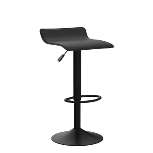 Vogue Furniture Direct PU Leather Adjustable Swivel Backless Bar Stools Set of 2 | Modern, 24-31.5 inch, Black thumbnail 4