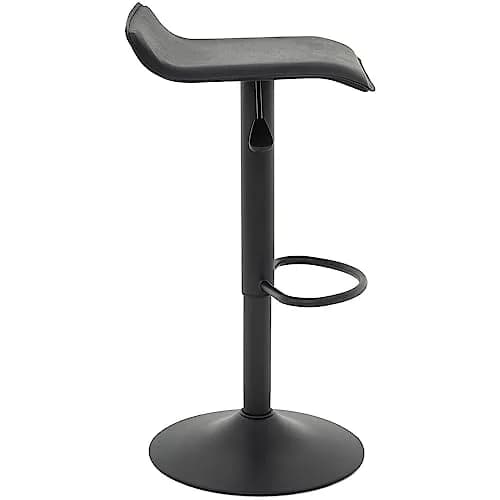Vogue Furniture Direct PU Leather Adjustable Swivel Backless Bar Stools Set of 2 | Modern, 24-31.5 inch, Black thumbnail 9