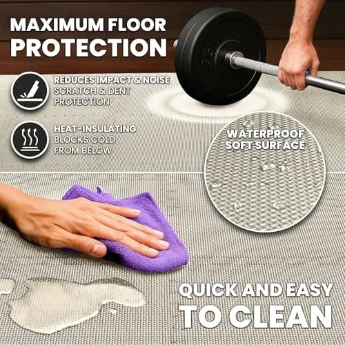 BeMaxx Interlocking EVA Foam Floor Tiles Workout Mat Set with Edge Pieces - 18 Tiles (18 sq ft), Warm Sand | Protects Floors from Scratches, Sweat & Noise thumbnail 7