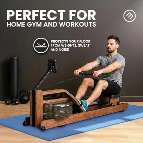 BeMaxx Interlocking EVA Foam Floor Tiles Workout Mat Set with Edge Pieces - 18 Tiles, 18 sq ft, Sky Blue | Protects Floors from Scratches, Noise & Sweat thumbnail 6