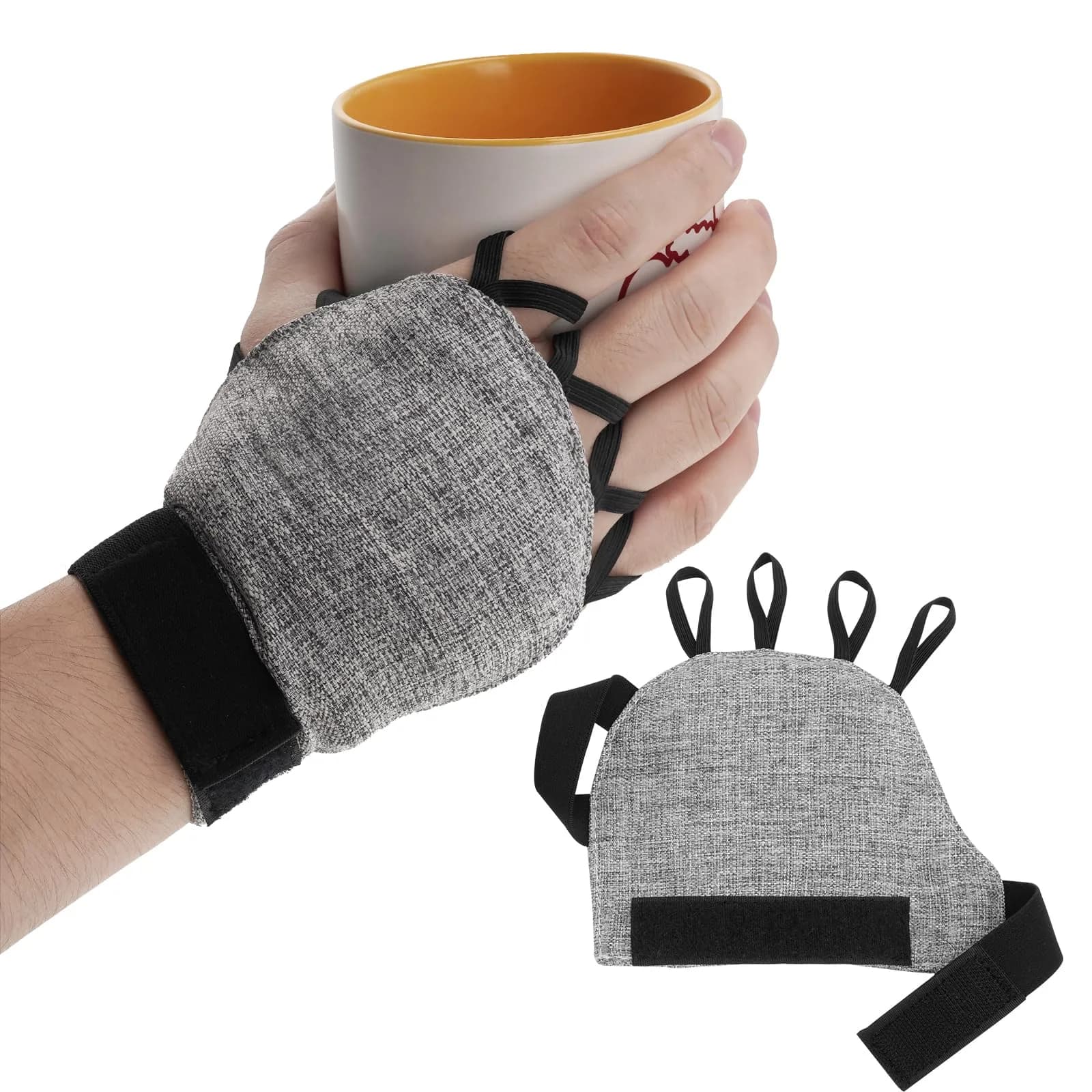 Zipcase Weighted Gloves for Tremors, 0.23 kg (0.5 lb), Right, Gray | Hand Stability Tool — Pair