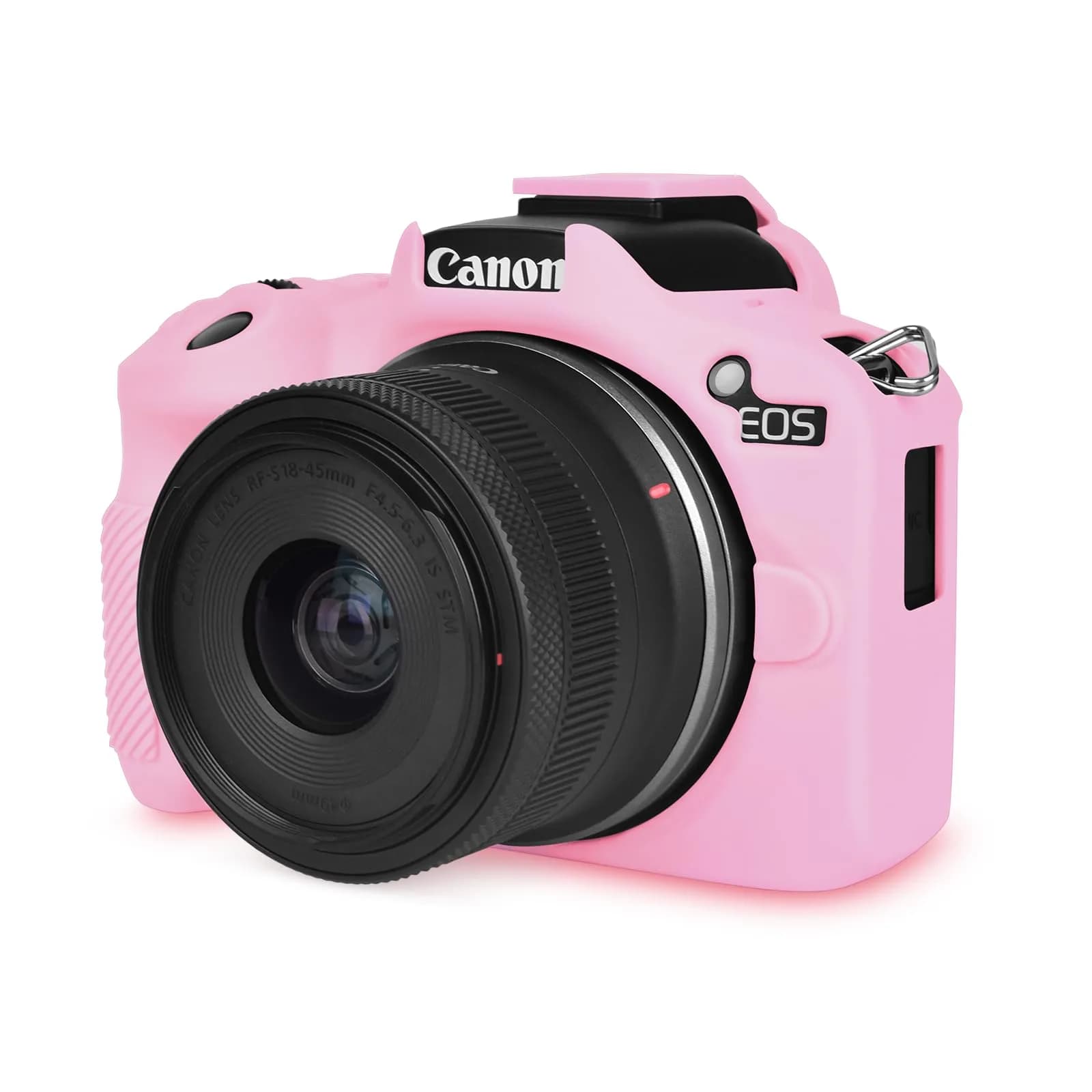 Rieibi EOS R50 Camera Case for Canon EOS R50 | Soft Silicone Protective Body Skin with Enhanced Grip & Precise Cutouts — Pink