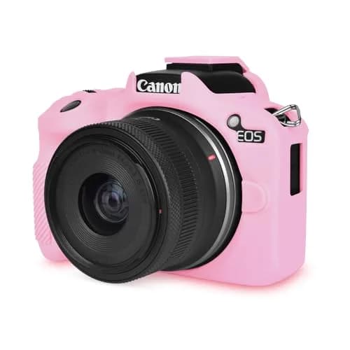 Rieibi Pink Silicone Camera Case for Canon EOS R50 | Lightweight Grip Cover Body Skin thumbnail 1