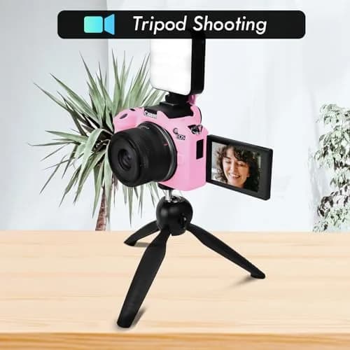 Rieibi Pink Silicone Camera Case for Canon EOS R50 | Lightweight Grip Cover Body Skin thumbnail 6