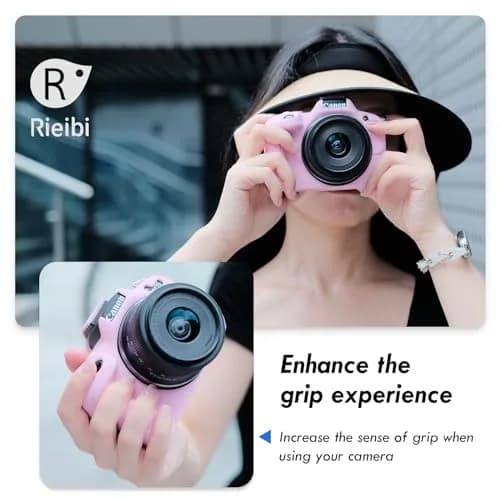 Rieibi Pink Silicone Camera Case for Canon EOS R50 | Lightweight Grip Cover Body Skin thumbnail 7