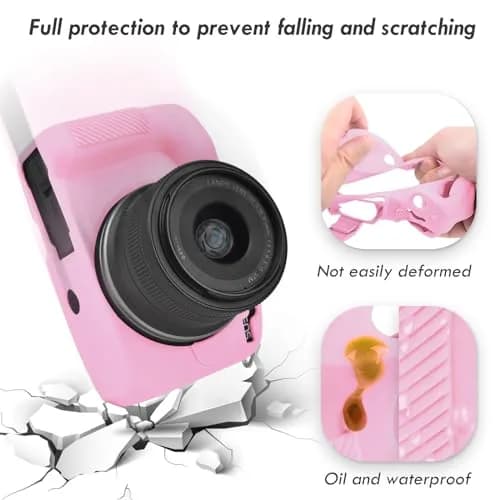 Rieibi Pink Silicone Camera Case for Canon EOS R50 | Lightweight Grip Cover Body Skin thumbnail 8