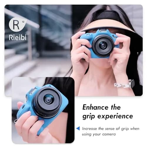 Rieibi EOS R50 Camera Case Blue | Soft Silicone Protective Grip for Canon EOS R50 Vlogging Camera thumbnail 7