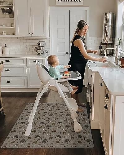 Blissful Diary Baby Splat Mat 128cm x 128cm (50.4 x 50.4 Inch) | Easy Clean Waterproof Floor Protector thumbnail 4