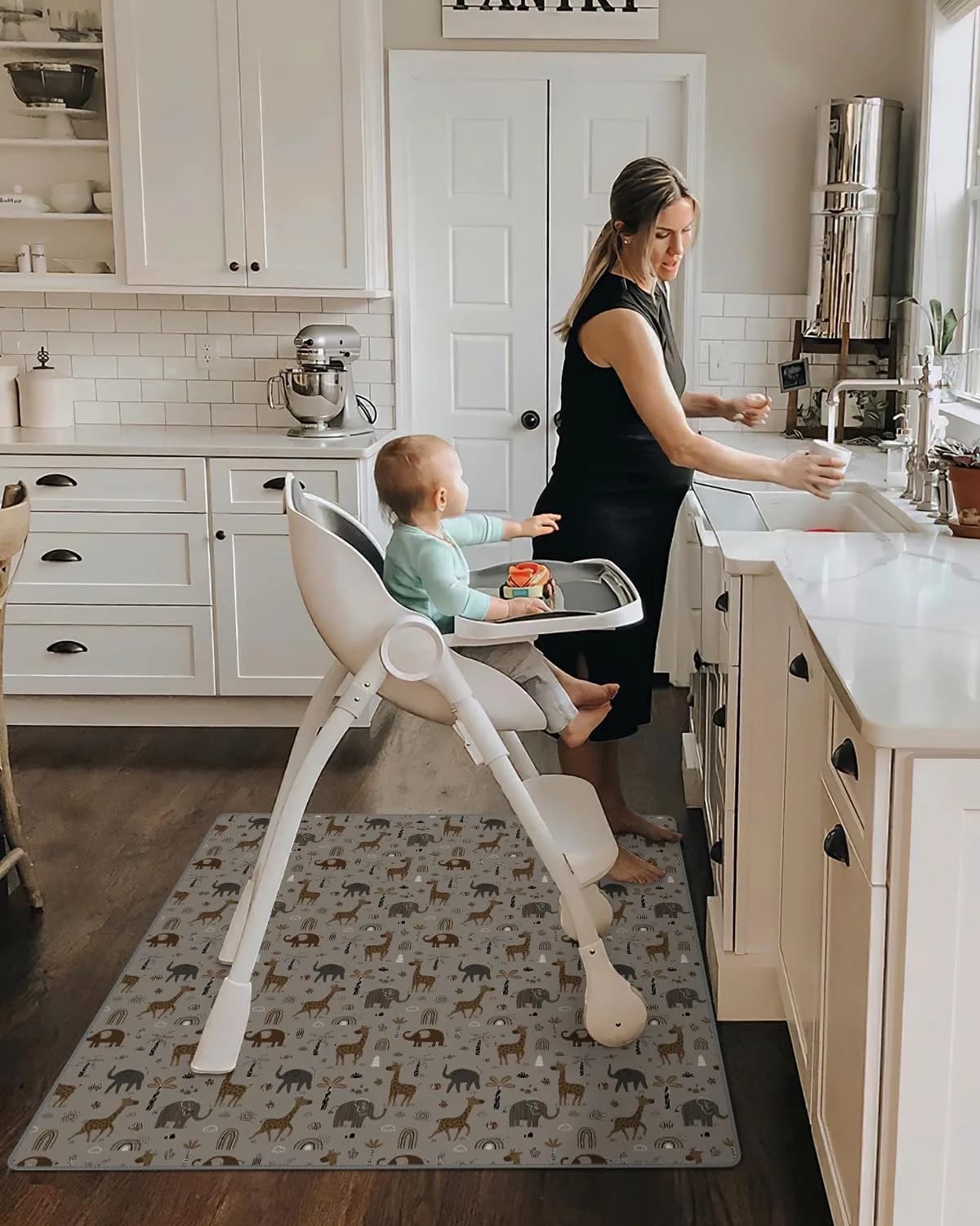 Blissful Diary Baby Splat Mat 128cm x 128cm (50.4 x 50.4 Inch) | Easy Clean Waterproof Floor Protector - view 4