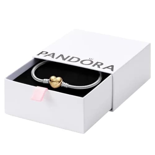 PANDORA Heart Clasp Snake Chain Bracelet, 7.1" | Elegant romantic jewelry for women thumbnail 1