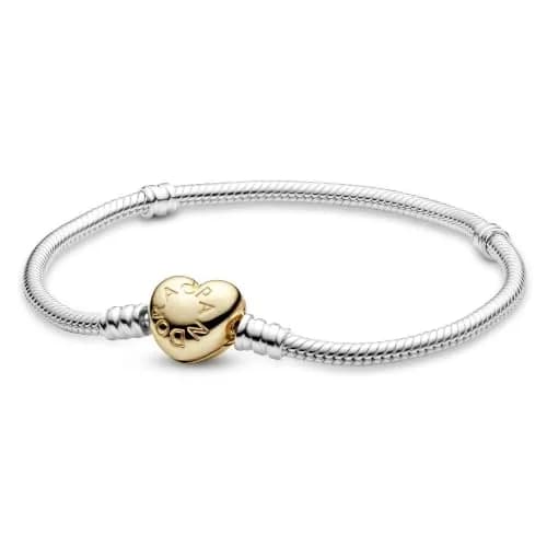PANDORA Heart Clasp Snake Chain Bracelet, 7.1" | Elegant romantic jewelry for women thumbnail 2