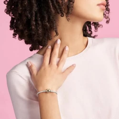 PANDORA Heart Clasp Snake Chain Bracelet, 7.1" | Elegant romantic jewelry for women thumbnail 3