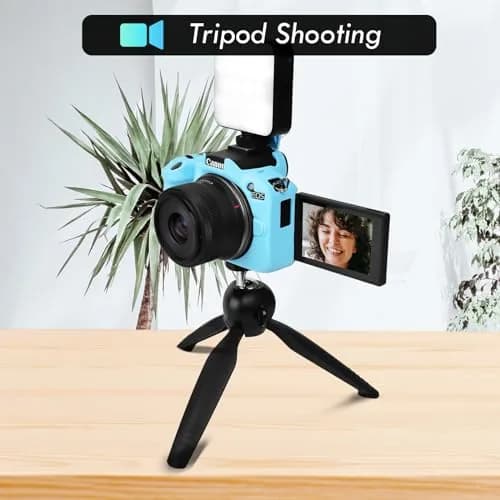 Rieibi EOSR50 EOS R50 Case, Soft Silicone Protective Cover for Canon EOS R50, Lightweight Camera Grip & Body Skin - Light Blue thumbnail 6