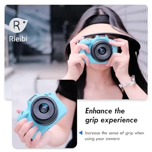 Rieibi EOSR50 EOS R50 Case, Soft Silicone Protective Cover for Canon EOS R50, Lightweight Camera Grip & Body Skin - Light Blue thumbnail 7