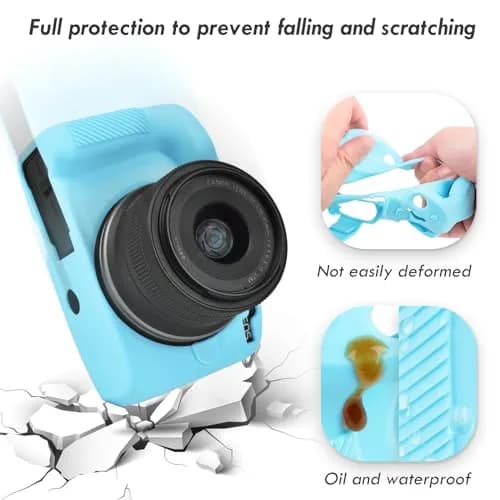 Rieibi EOSR50 EOS R50 Case, Soft Silicone Protective Cover for Canon EOS R50, Lightweight Camera Grip & Body Skin - Light Blue thumbnail 8