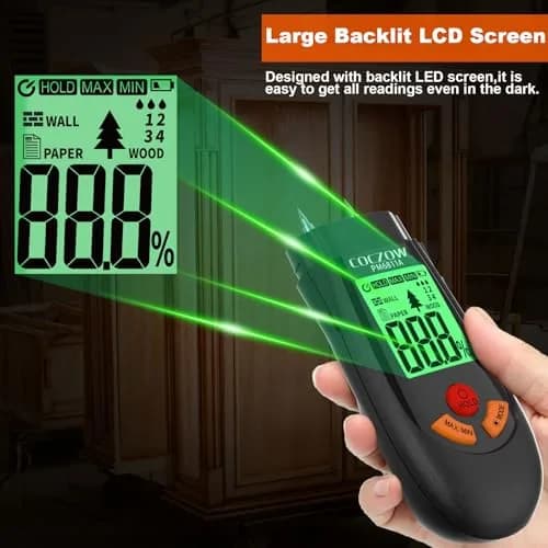 coczow Wood Moisture Meter 136mm x 54mm x 28mm | Accurate, Portable & Fast for Wood & Walls thumbnail 5