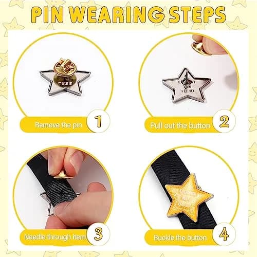Unittype 100 Pcs Golden Star Pins | Employee Appreciation Gift | 2.54cm (1 inch) Diameter thumbnail 4