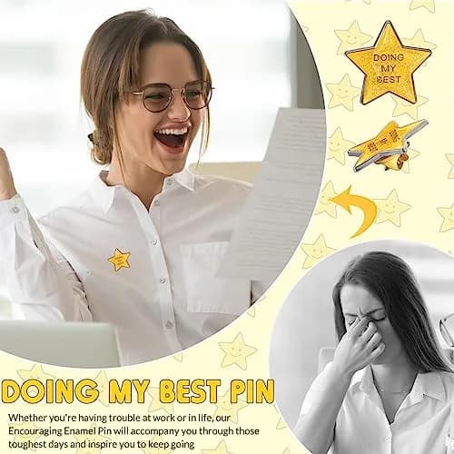 Unittype 100 Pcs Golden Star Pins | Employee Appreciation Gift | 2.54cm (1 inch) Diameter thumbnail 5