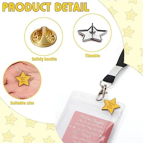Unittype 100 Pcs Golden Star Pins | Employee Appreciation Gift | 2.54cm (1 inch) Diameter thumbnail 3