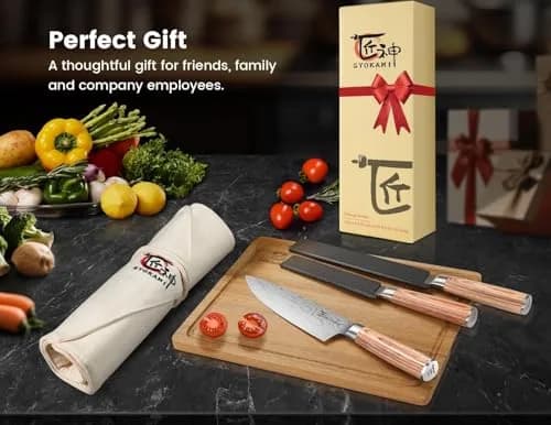 SYOKAMI 14pcs Chef Knife Set with Roll Bag | Japanese High Carbon Steel, Pakkawood Handles, Travel & Outdoor Ready thumbnail 7