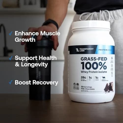 Transparent Labs Grass-Fed Whey Protein Isolate Vanilla Peanut Butter 1.03 kg (2.27 lb) | 28g Protein Per Serving thumbnail 5