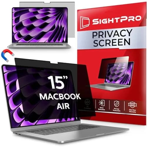 SightPro Magnetic Privacy Screen for MacBook Air 15 Inch (2023-2026 M2-M5) | Black, Dual Finish, Anti-Glare - main product image