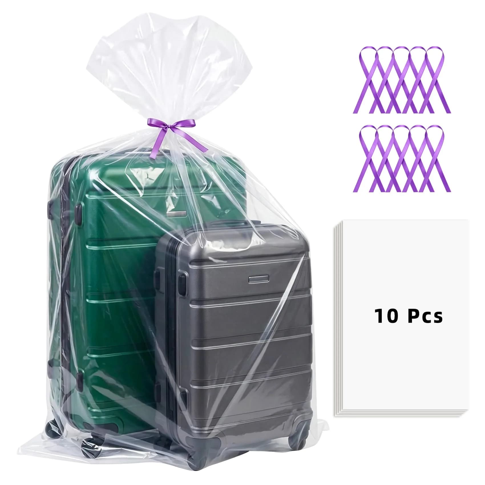 Yotelab Extra Large Clear Plastic Storage Bags 101.6cm x 152.4cm (40"x60") | Heavy Duty 2 Mil Thick for Luggage & Furniture — 10 pieces