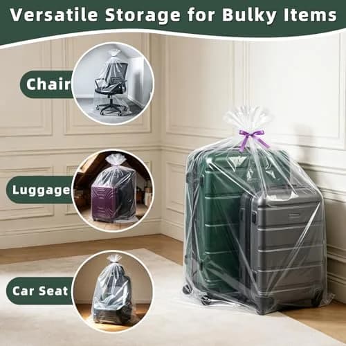Yotelab Extra Large Clear Plastic Storage Bags 101.6cm x 152.4cm (40"x60") | Heavy Duty 2 Mil Thick for Luggage & Furniture thumbnail 4