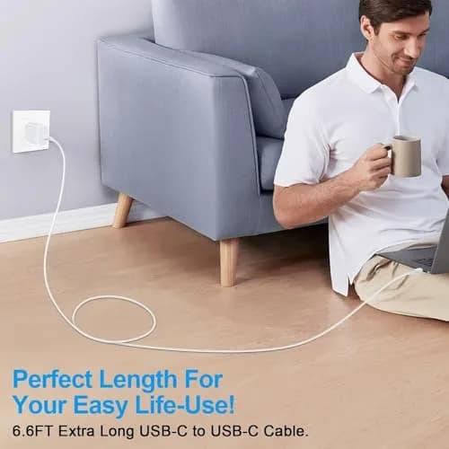 VIFIGEN 25W USB-C Charger with 6FT Cable | Fast Charging for Samsung & Pixel Phones thumbnail 4