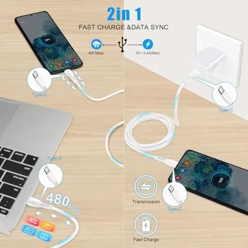 VIFIGEN 25W USB-C Charger with 6FT Cable | Fast Charging for Samsung & Pixel Phones thumbnail 6