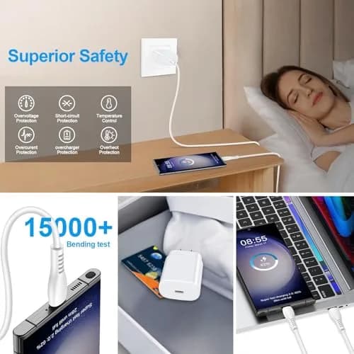 VIFIGEN 25W USB-C Charger with 6FT Cable | Fast Charging for Samsung & Pixel Phones thumbnail 7
