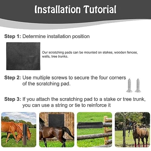 GINDOOR Horse Scratching Post Pad 14.17" x 11.85" | Durable Soft Rubber for Horses & Livestock thumbnail 4