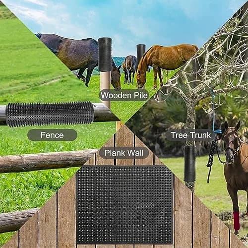 GINDOOR Horse Scratching Post Pad 14.17" x 11.85" | Durable Soft Rubber for Horses & Livestock thumbnail 5