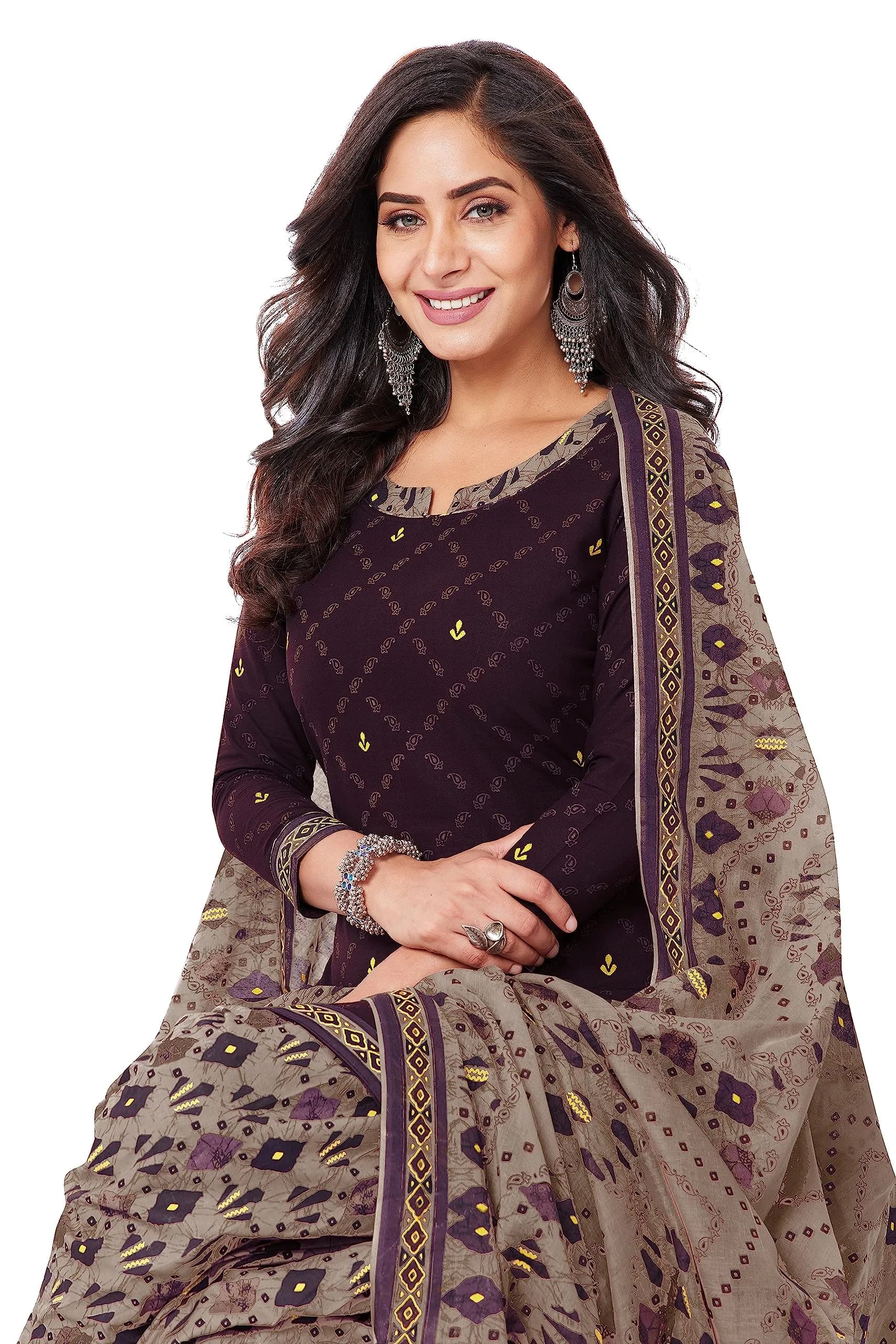 Miraan Cotton Printed Readymade Salwar Suit Set Purple X-Large | Traditional Ethnic Wear for Women - view 6
