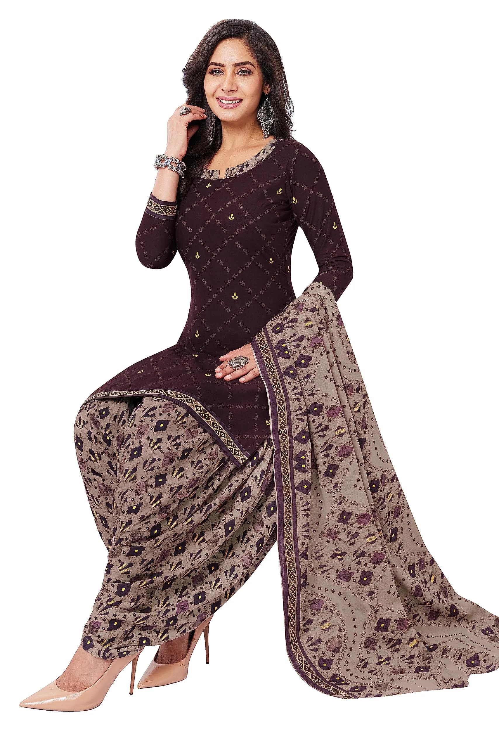 Miraan Purple Cotton Printed Readymade Salwar Suit Set XX-Large | Authentic Indian Ethnicwear Imported - view 5