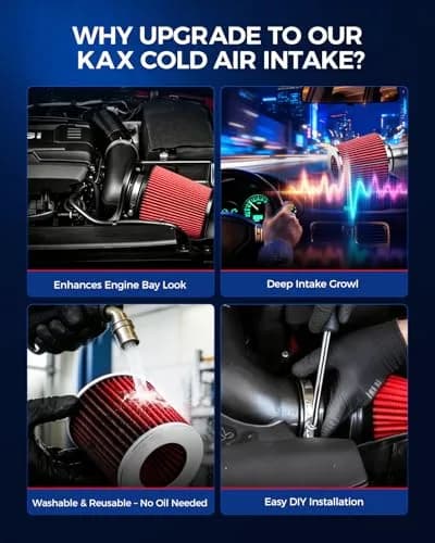KAX 2.5" Performance Cold Air Intake Kit for 2001-2005 Civic 1.7L | Red thumbnail 6