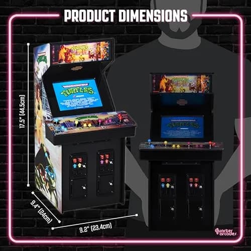 quarter arcades Teenage Mutant Ninja Turtles 1/4 Scale Mini Arcade | Authentic Konami Replica, 17" tall, Collectible thumbnail 2