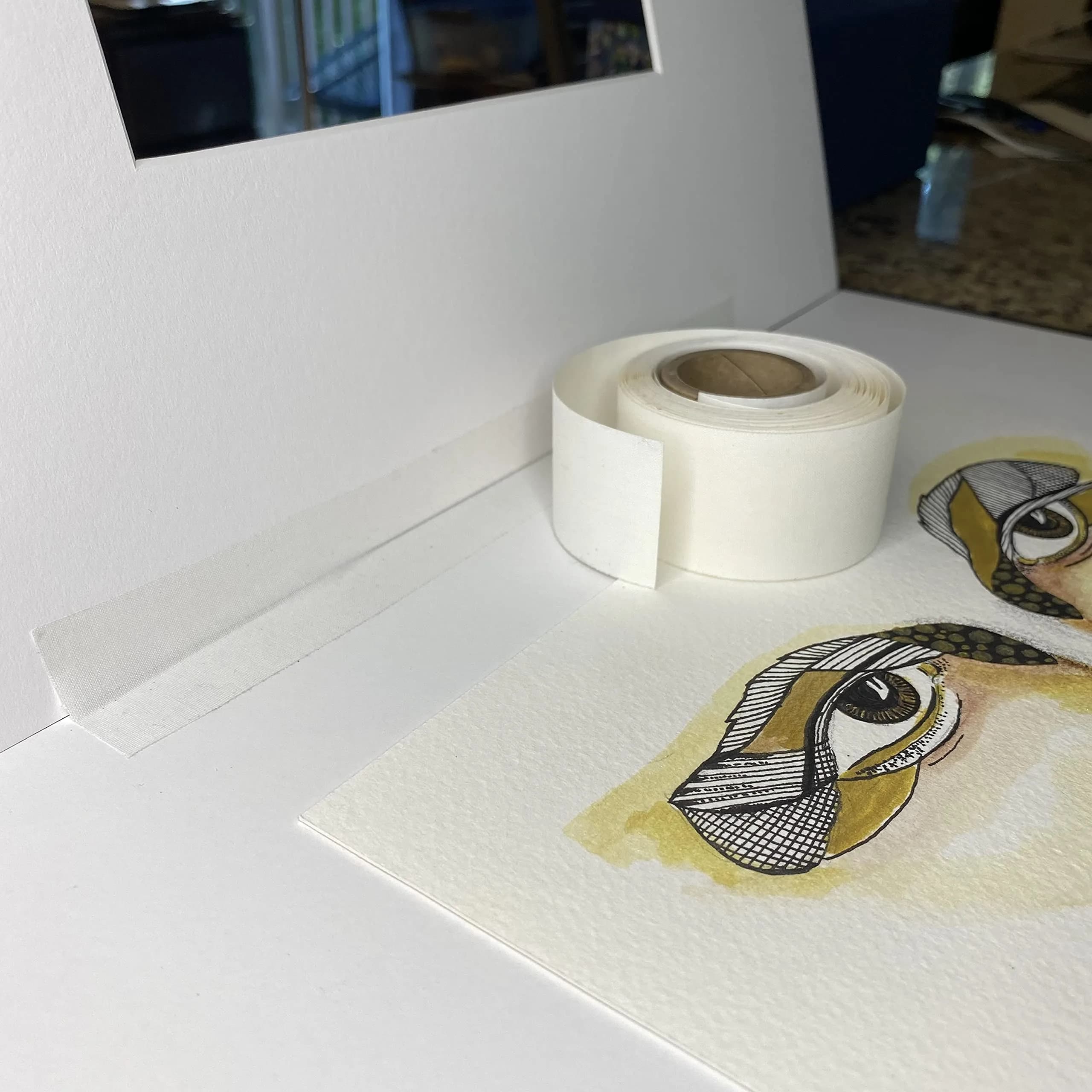 Lineco Self-Adhesive Linen Hinging Tape, Blanco White, 35 Foot (Pack of 2) - view 3