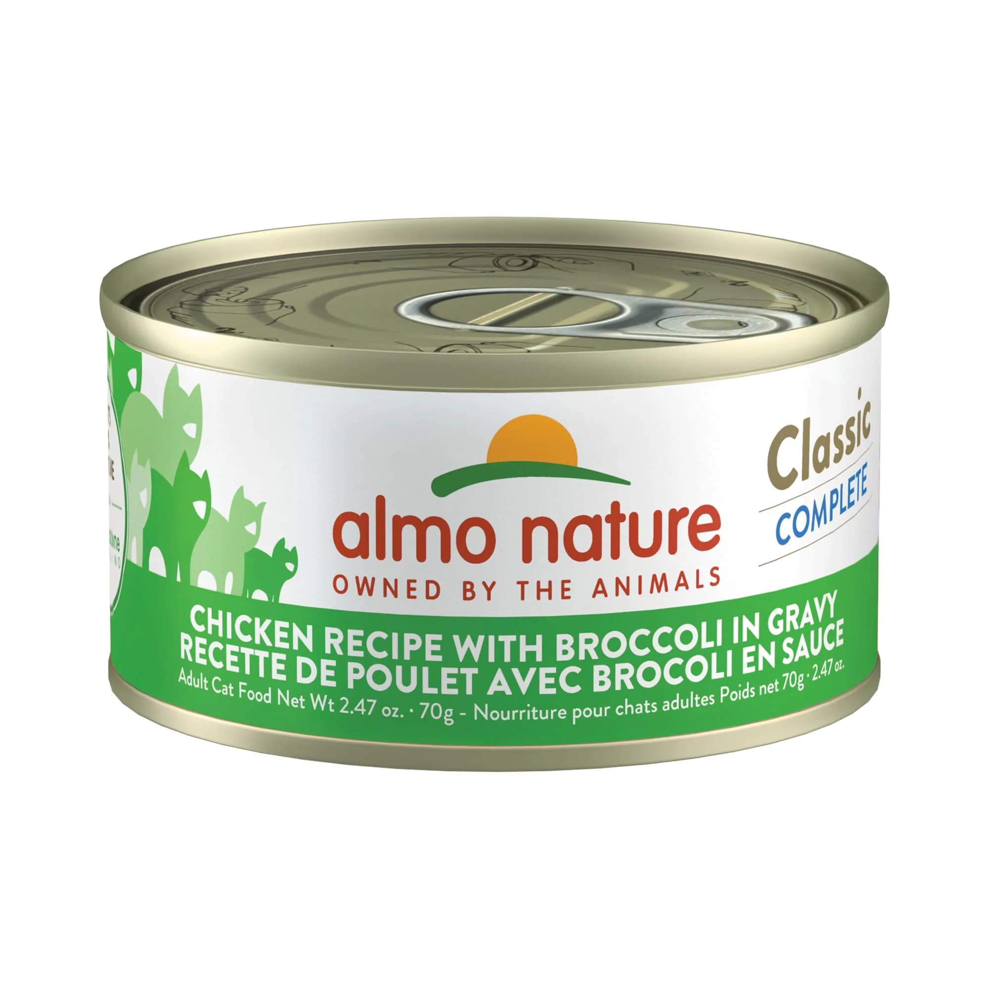 almo nature Classic Wet Cat Food, Chicken Recipe with Broccoli in Gravy, 2.47oz Pack of 12 | Grain Free, GMO Free, No Artificial Colors & Flavors