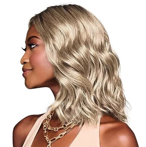 Hair u wear Kim Kimble Jordan Shoulder-Length Layered Lob Wig with Beachy Texture, Average Cap, MC613SS Vanilla Bean thumbnail 5