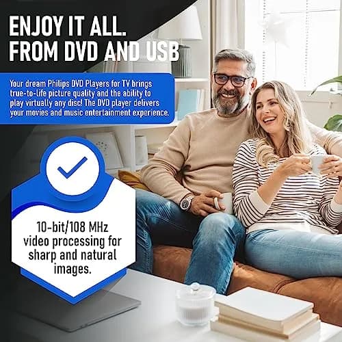 Philips All-Region DVD Player with RCA Cable & Remote | Plays CD, DVD, DVD±R/RW, MP3 (Black) thumbnail 4